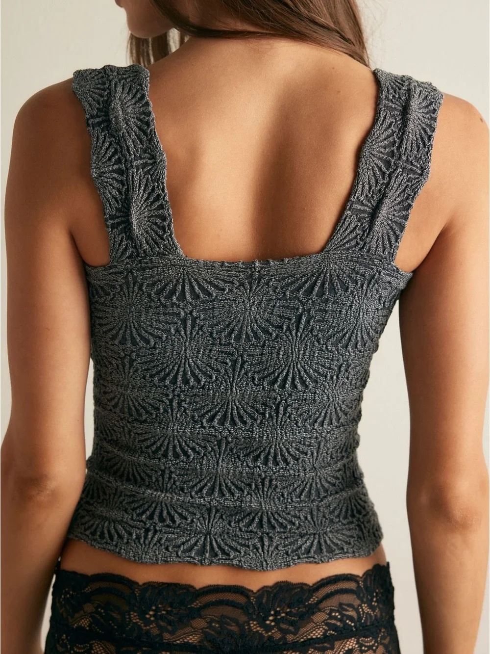Free People Love Letter Cami Black Medium Large new